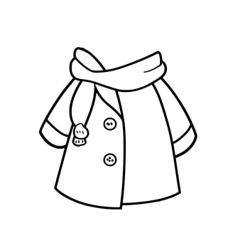 kleurplaat van een winterjas met sjaal