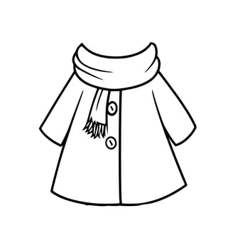 simpele kleurplaat van winterkleding zonder muts
