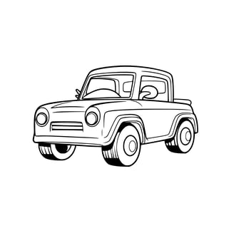 kleurplaat van een auto, simpel
