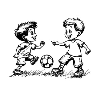 Vloerplaat van kindjes die samen voetballen