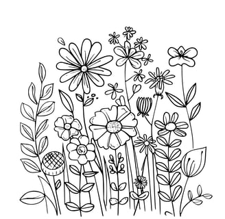 Kleurplaat van lente bloemen