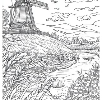 kleurplaat molen