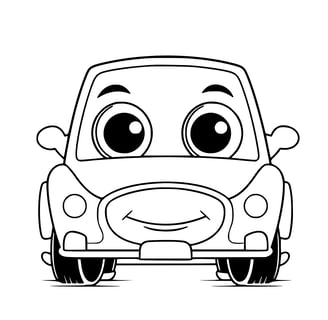 Kleurplaat van een schattige auto