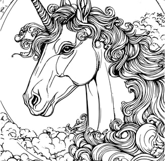 Mooilijke kleurplaat can een unicorn hoofd