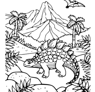 kleurplaat van dinosaurussen