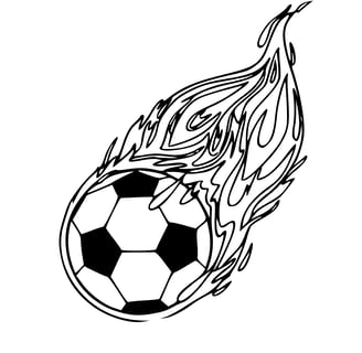 Een voetbal in vlam