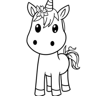 Schattige unicorn, simpel