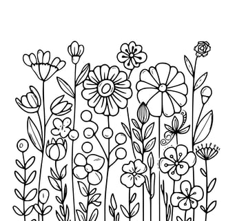 Lente bloemen kleurplaat