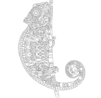 Mandala kleurplaat van een Kameleon