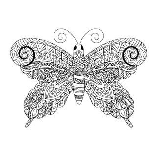 Mandala kleurplaat van een mot of vlinder