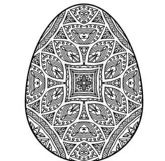 Mandala kleurplaat van een paasei