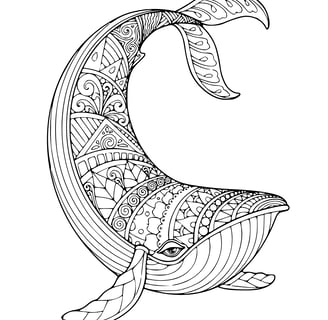 Mandala kleurplaat van een Walvis