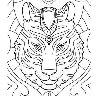Mandala kleurplaat van een tijger