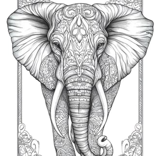 Moeilijke kleurplaat olifant