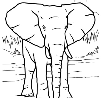 kleurplaat olifant