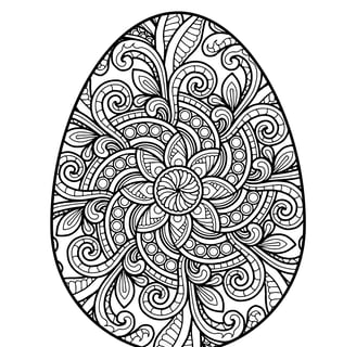 Paasei mandala kleurplaat