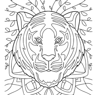 Mandala kleurplaat van een tijger