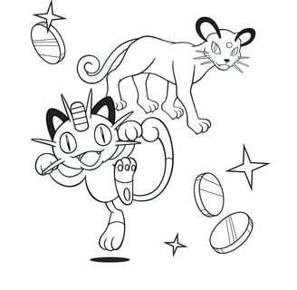 Kleurplaat van Miau pokemon
