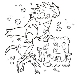 Kleurplaat van steen pokemon