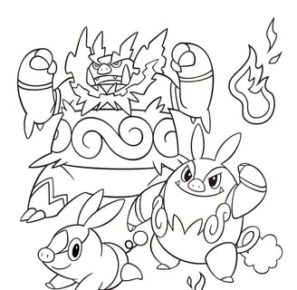 Kleurplaat van Pokemon, vuur