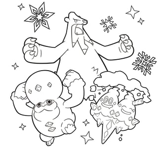 Kleurplaat van winter pokemon