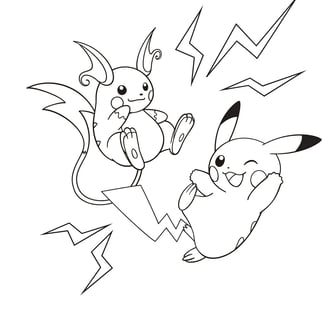 Kleurplaat van pikachu pokemon