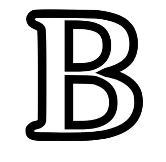 Omtrek letter B van het alphabet, gratis te printen