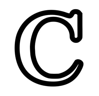 Omtrek letter C van het alphabet, gratis te printen