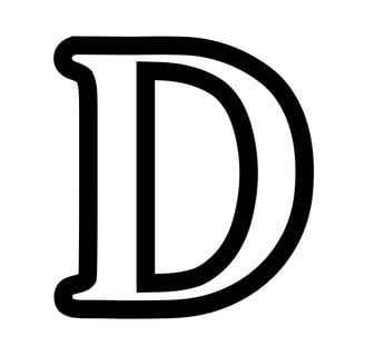 Omtrek letter D van het alphabet, gratis te printen