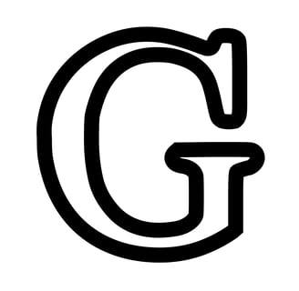 Omtrek letter G van het alphabet, gratis te printen