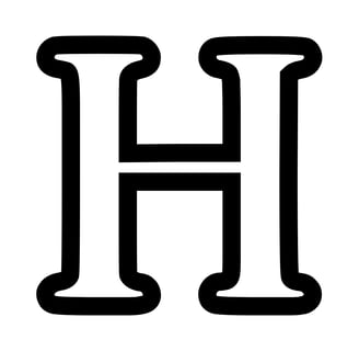 Omtrek letter H van het alphabet, gratis te printen