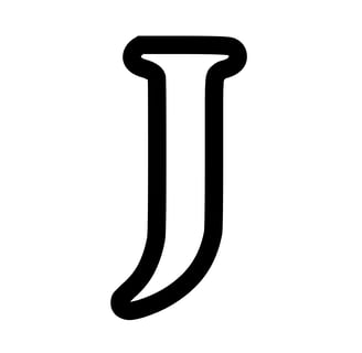 Omtrek letter J van het alphabet, gratis te printen