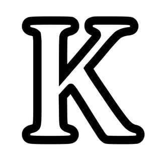 Omtrek letter K van het alphabet, gratis te printen