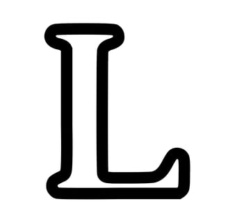 Omtrek letter L van het alphabet, gratis te printen