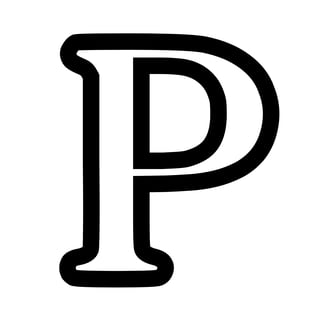 Omtrek letter P van het alphabet, gratis te printen