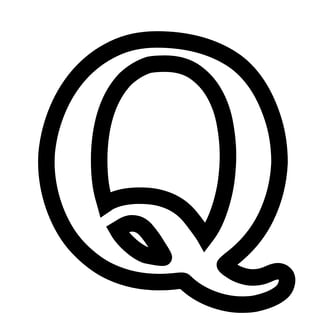 Omtrek letter Q van het alphabet, gratis te printen