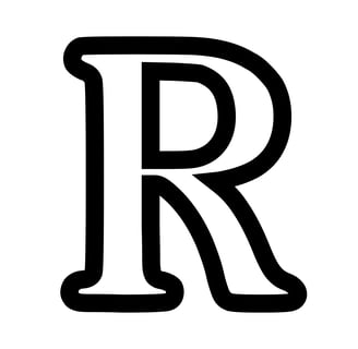 Omtrek letter R van het alphabet, gratis te printen