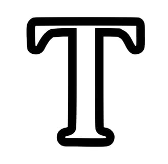 Omtrek letter T van het alphabet, gratis te printen