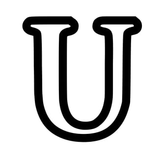 Omtrek letter U van het alphabet, gratis te printen