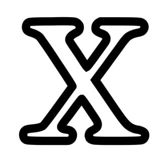 Omtrek letter X van het alphabet, gratis te printen