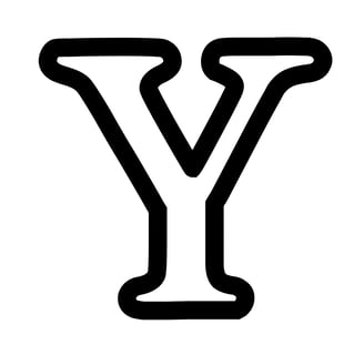 Omtrek letter Y van het alphabet, gratis te printen