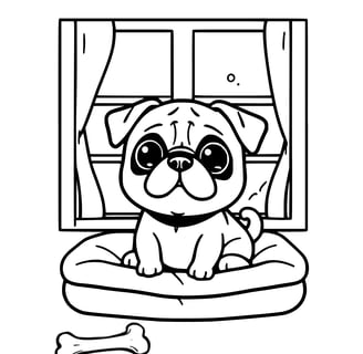 Pug kleurplaat