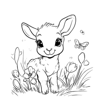 schattig lammetje kleurplaat