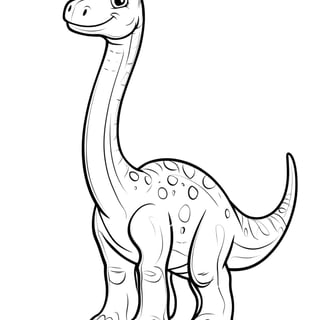 Simpele kleurplaat van een Brachiosaurus