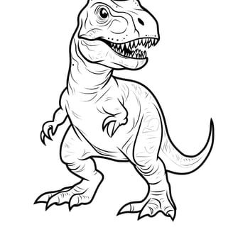 Simpele T-rex kleurplaat