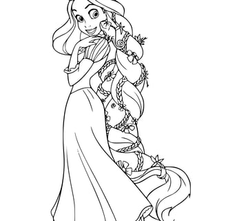 Tangled prinses Aurora kleurplaat