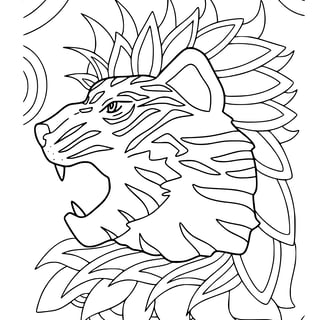 mandala kleurplaat van een tijger