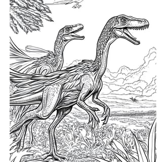 Velociraptor kleurplaat