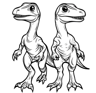 Simpele Velociraptor kleurplaat