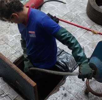 desentupimento com caixa de gordura